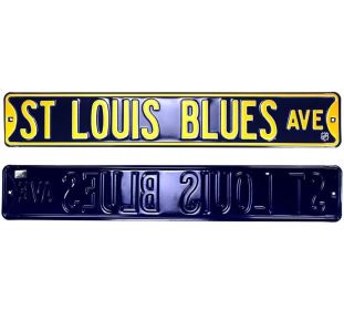 St. Louis Blues Avenue Officially Licensed Authentic Steel 36x6 Blue Yellow NHL Street Sign