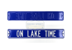 On Lake Time Authentic Steel Licensed Blue Street Sign