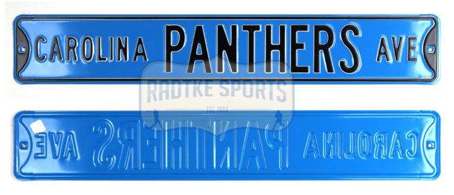 Carolina Panthers Avenue Officially Licensed Authentic Steel 36x6 Blue & Black NFL Street Sign