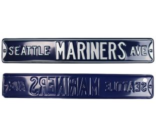 Seattle Mariners Avenue Officially Licensed Authentic Steel 36x6 Navy MLB Street Sign