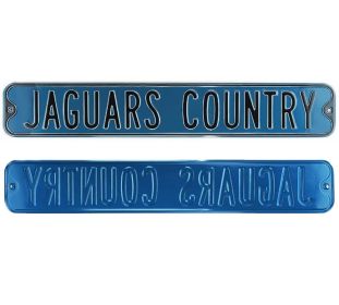 Jacksonville Jaguars "Jaguars Country" Officially Licensed Authentic Steel 36x6 Teal & Black NFL Street Sign