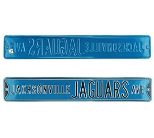Jacksonville Jaguars Avenue Officially Licensed Authentic Steel 36x6 Teal & Silver NFL Street Sign