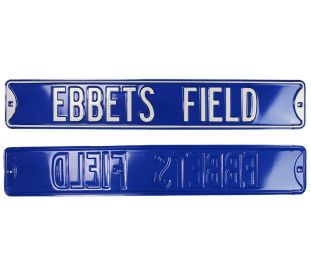 Los Angeles Dodgers Ebbets Field Officially Licensed Authentic Steel 36x6 Blue MLB Street Sign