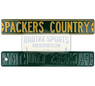 Green Bay Packers Country Officially Licensed Authentic Steel 36x6 Green & Yellow NFL Street Sign