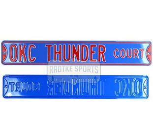 Oklahoma City Thunder Court Officially Licensed Authentic Steel 36x6 Blue & Orange NBA Street Sign