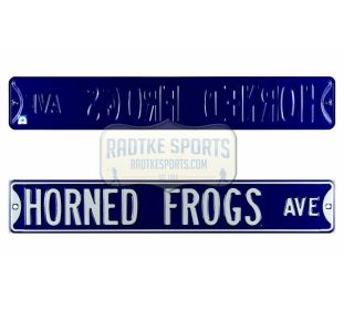 TCU Horned Frogs Avenue Authentic Steel NCAA Licensed Purple & White Street Sign