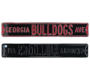 Georgia Bulldogs Avenue Officially Licensed Authentic Steel 36x6 Red & Black NCAA Street Sign