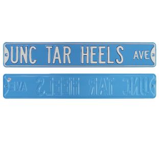 North Carolina Tar Heels "UNC Tar Heels Avenue" Officially Licensed Authentic Steel 36x6 Blue & White NCAA Street Sign