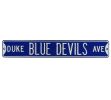 Duke "Blue Devils Ave" Officially Licensed Authentic Steel 36x6 Blue & White NCAA Street Sign