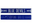 Duke "Blue Devils Ave" Officially Licensed Authentic Steel 36x6 Blue & White NCAA Street Sign