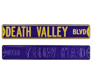 LSU Tigers Death Valley Blvd Officially Licensed Authentic Steel 36x6 Purple & Yellow NCAA Street Sign