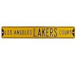 Los Angeles Lakers Court Officially Licensed Authentic Steel 36x6 Yellow and Purple NBA Street Sign