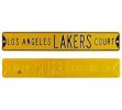 Los Angeles Lakers Court Officially Licensed Authentic Steel 36x6 Yellow and Purple NBA Street Sign