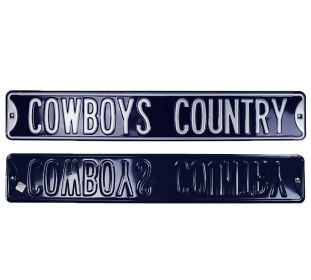 Dallas Cowboys "Cowboy Country" Officially Licensed Authentic Steel 36x6 Navy & Silver NFL Street Sign