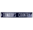Dallas Cowboys "Cowboy Country" Officially Licensed Authentic Steel 36x6 Navy & Silver NFL Street Sign