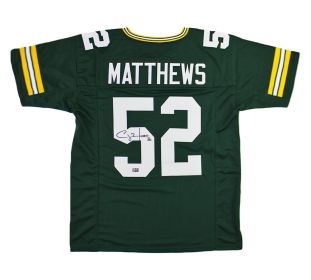 Clay Matthews Signed Green Bay Custom Green Jersey