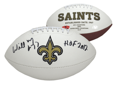 Willie Roaf Signed New Orleans Saints Embroidered NFL Logo Football with "HOF 2012" Inscription