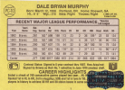 Dale Murphy Signed 1987 Donruss #PC-10 Atlanta Braves Baseball Card