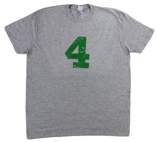 Official Favre4Hope Men's Grey with Green #4 T-shirt - Small
