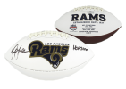 Marshall Faulk Signed Los Angeles Rams NFL Embroidered Football with "HOF 20XI" Inscription