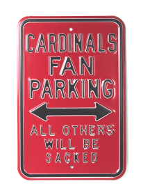 St. Louis Cardinals Officially Licensed Authentic Steel 12x18 Red Parking Sign - All Others Will Be Sacked