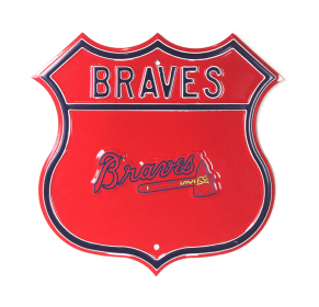 Atlanta Braves Officially Licensed Authentic Steel 17x17 Red Highway Route Sign