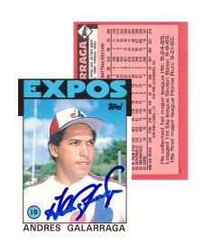 Andres Galarraga Signed 1986 Topps 40T Montreal Expos Baseball Card