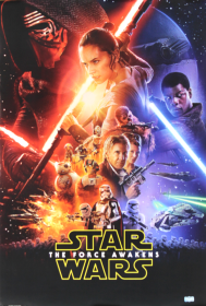 Anthony Daniels Signed Star Wars The Force Awakens Poster with "C-3PO" Inscription
