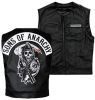 Kids Sons Of Anarchy Officially Licensed Black Biker Vest with Reaper Patch - Kids Size: 10 (XL)