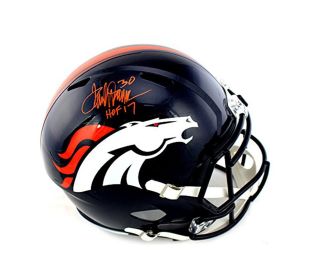 Terrell Davis Signed Denver Broncos Speed Full Size NFL Helmet with "HOF 17" Inscription