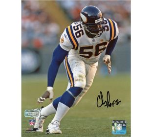 Chris Doleman Signed Minnesota Vikings Unframed 8x10 NFL Photo - White Jersey - With "HOF 12" Inscription