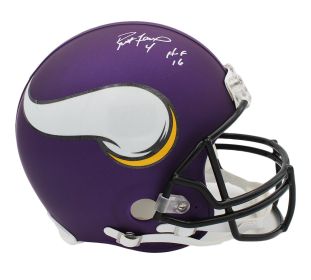 Brett Favre Signed Minnesota Vikings Current Authentic NFL Helmet with "HOF 16" Inscription