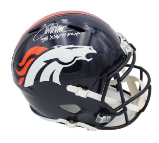 Terrell Davis Signed Denver Broncos Speed Full Size NFL Helmet with "SB XXXII MVP" Inscription