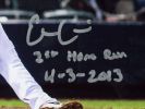 Evan Gattis Signed Atlanta Braves Unframed MLB 8X10 Photo - Swinging with "1st Home Run 4-3-2013" Inscription