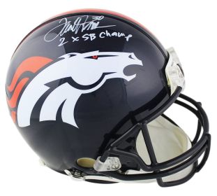 Terrell Davis Signed Denver Broncos Current Authentic NFL Helmet with "2X SB Champ" Inscription