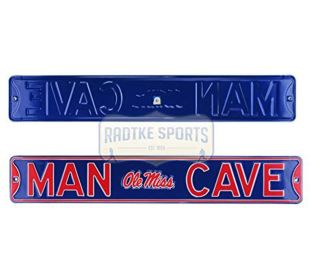 University of Mississippi Ole Miss Man Cave Officially Licensed Authentic Steel 36x6 Blue & Red NCAA Street Sign