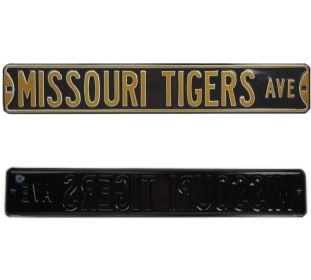 Missouri Tigers Ave Officially Licensed Authentic Steel 36x6 Black and Gold NCAA Street Sign