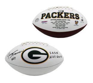 Jerry Kramer Signed Green Bay Packers Embroidered White NFL Football with "S.B. I & II, HOF 2018" Inscription