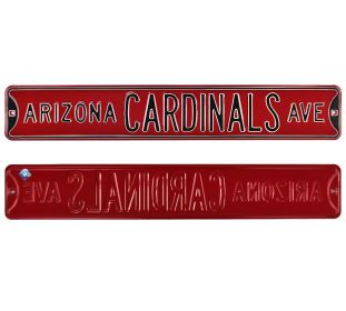 Arizona Cardinals Avenue Officially Licensed Authentic Steel 36x6 Red & Black NFL Street Sign