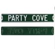 Party Cove Authentic Steel 36x6 Green & White Street Sign