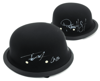 Tommy Flanagan &amp; Ryan Hurst Signed Daytona Matte Black Authentic Biker Helmet With "Chibs" and "Opie" Inscriptions