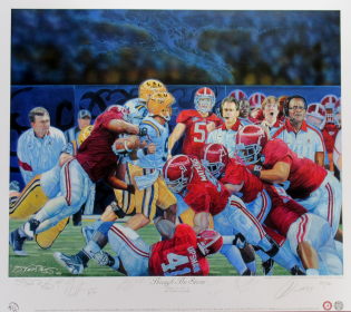 Alabama Crimson Tide 2012 BCS Championship Game Limited Edition Print Signed by the Artist and 5 Players - "Through The Storm"