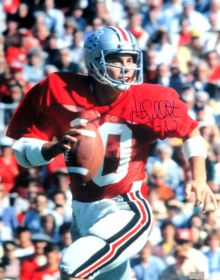 Art Schlichter Signed Ohio State Buckeyes Vintage 16x20 Photo