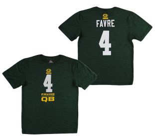 Brett Favre Green Bay Packers Mens Majestic Cool Base 4 QB Green T-Shirt - Small