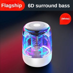 Mobile Phone Bluetooth Speaker High-quality Colorful Lights Wireless Small Sound Box Subwoofer Portable Home Impact Mini Gift (Color: Flagship model White)