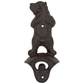 Bar Gift Family Party Gift Elegant And Refined Design Cast Iron Bottle Opener (Shape: Growling Grizzly, Color: As pic show)